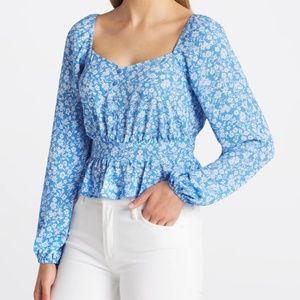 Lush Kaja Cropped Peplum Blouse